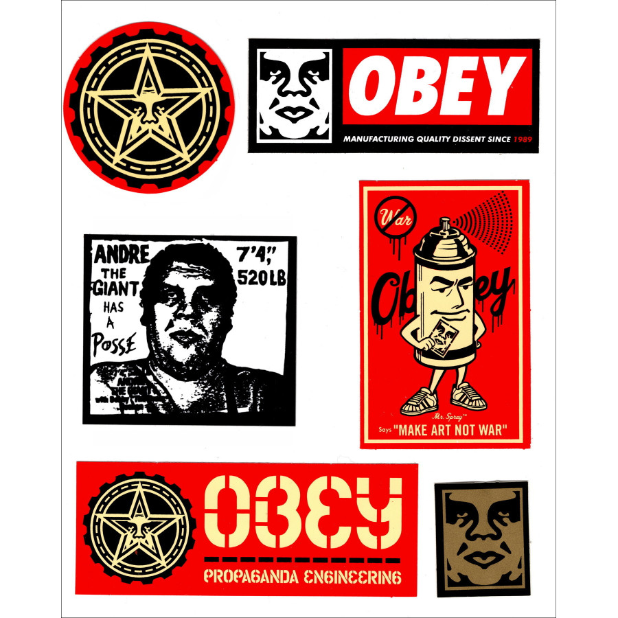 Shepard Fairy (Obey) - Set of 6 Stickers # 2