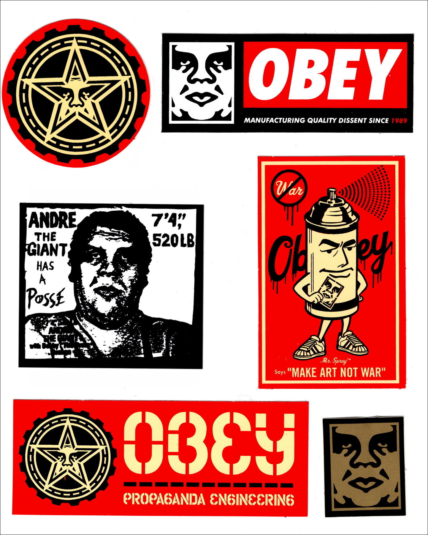 Shepard Fairy (Obey) - Set of 6 Stickers # 2