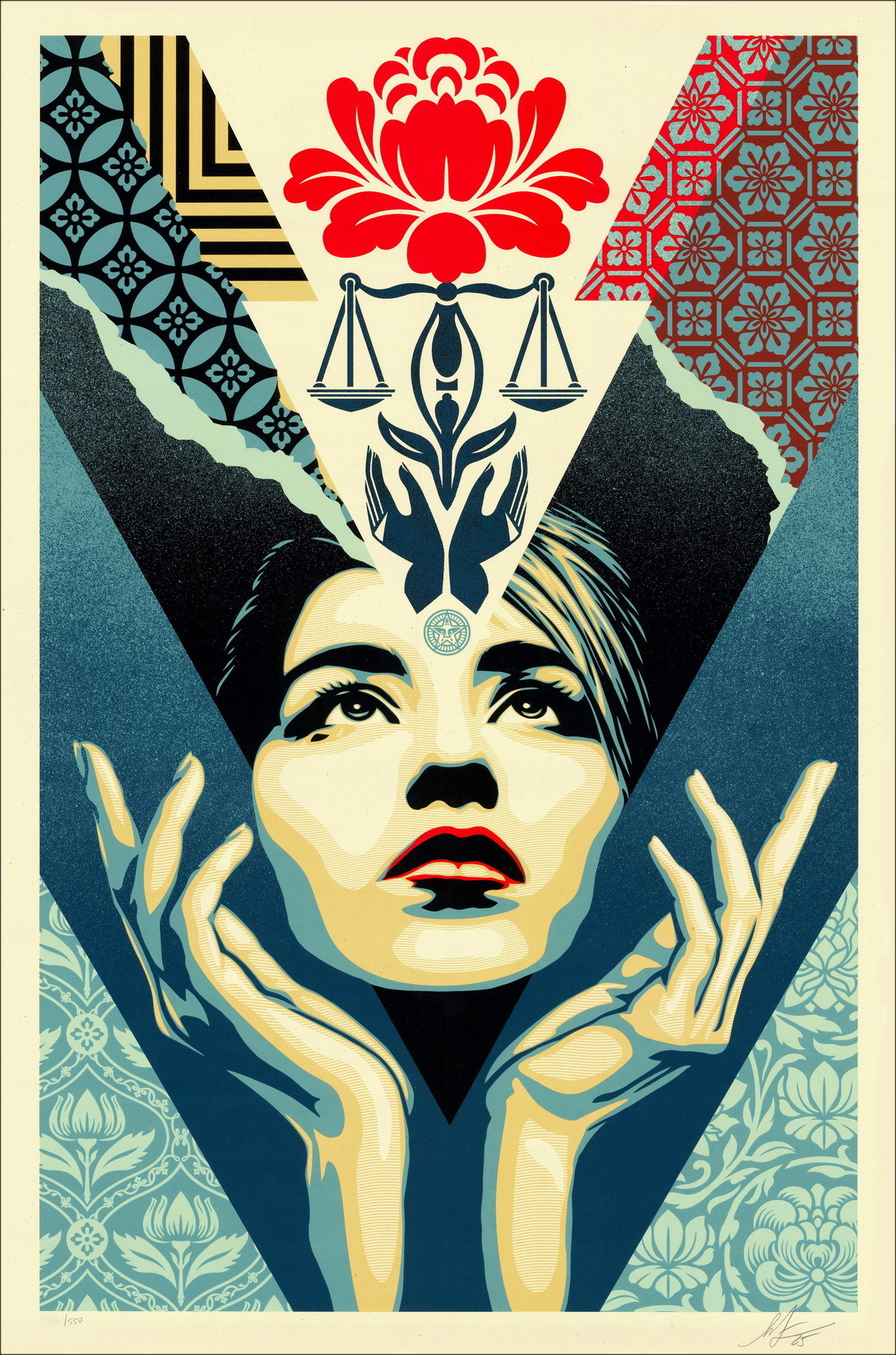 Shepard Fairy (OBEY) - Impresiona firmada de pantalla, Uplift Justice