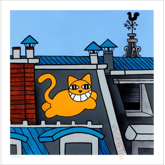Paris, the island of the city M.Chat (Thoma vuille) screen print 2022
