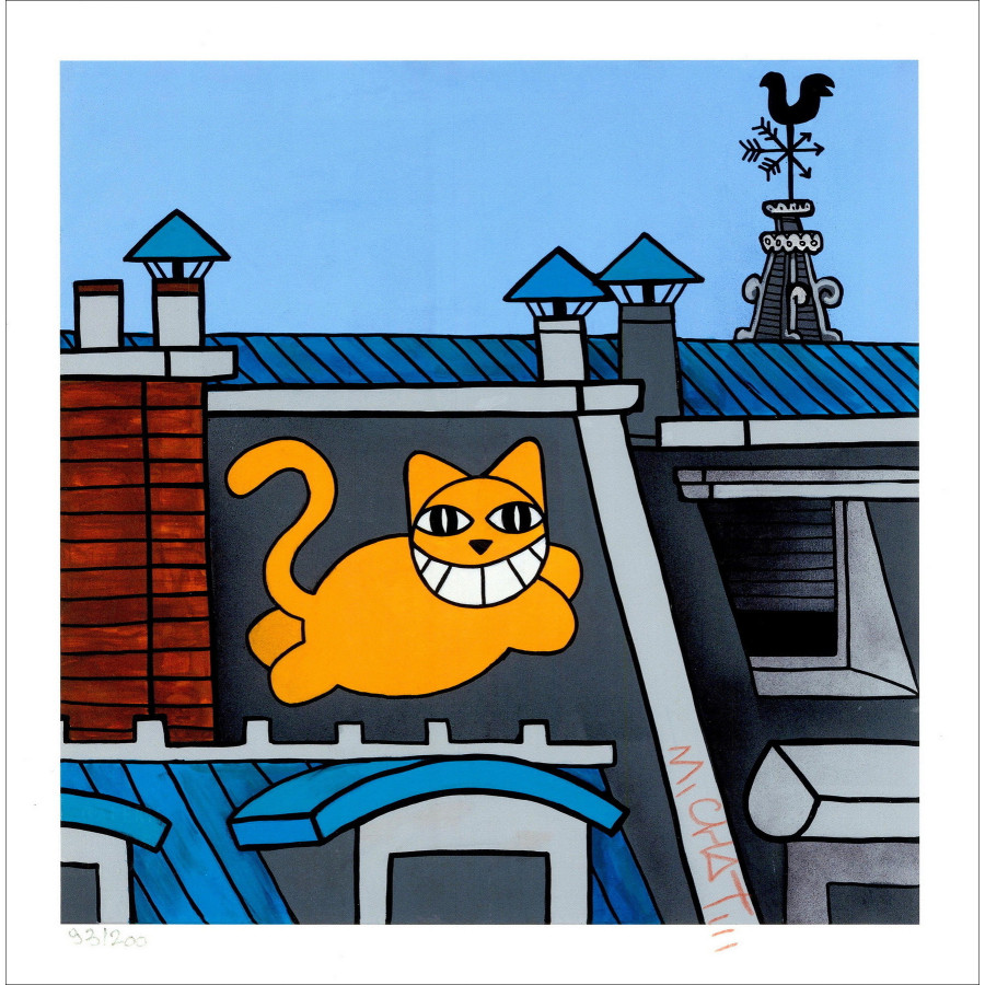➦ París, la isla de Cité M.Chat (Thoma Vuille) Silkscreen 2022