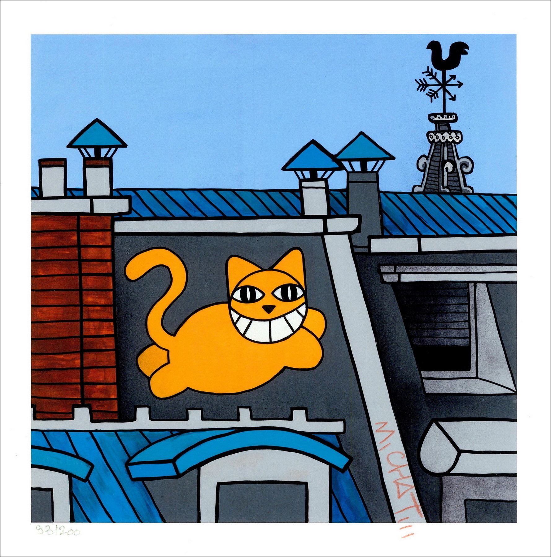➦ Parijs, het eiland Cité M.Chat (Thoma Vuille) Silkscreen 2022
