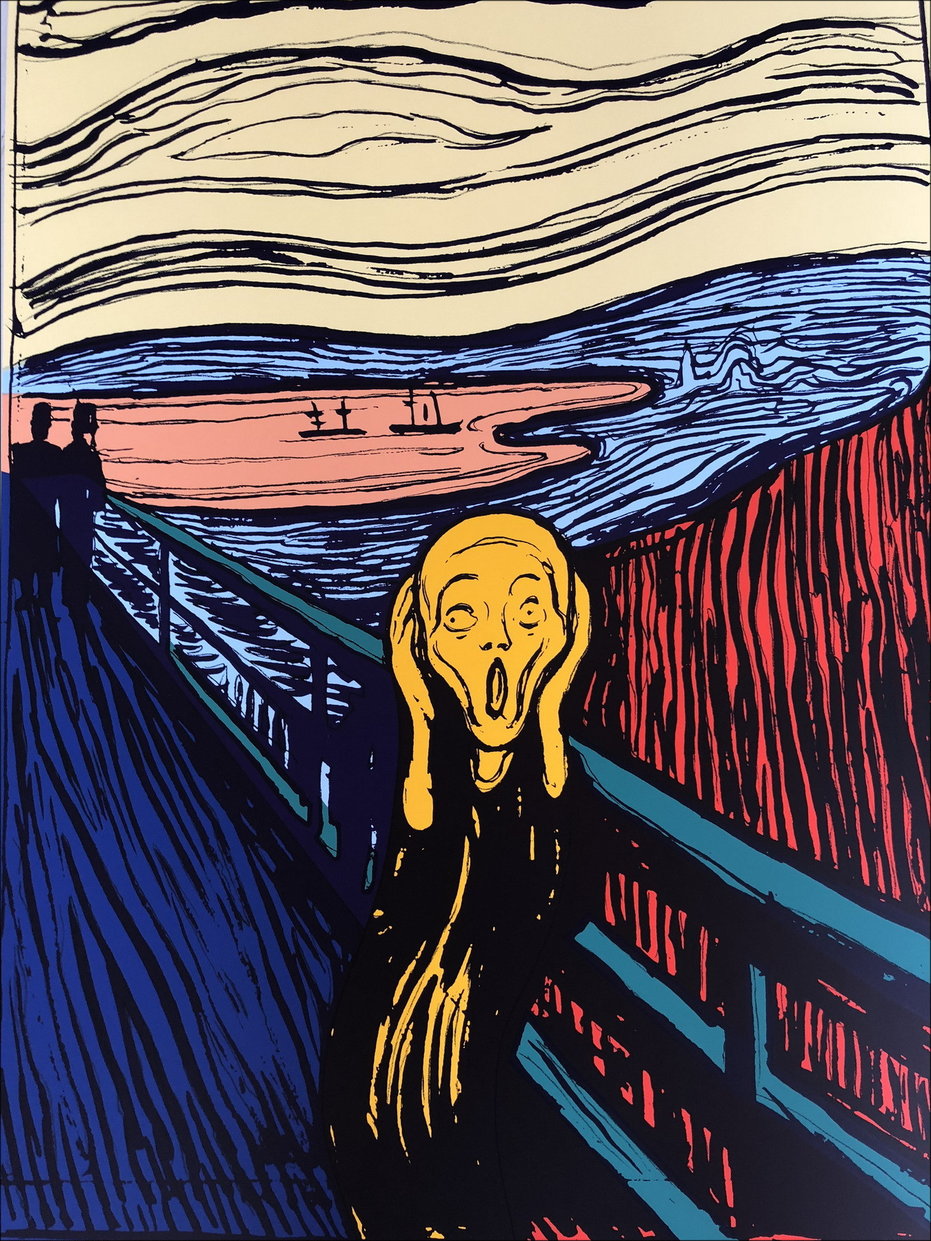 Andy Warhol: Munch - La pantalla de la pantalla de gritos naranja en papel de cartón