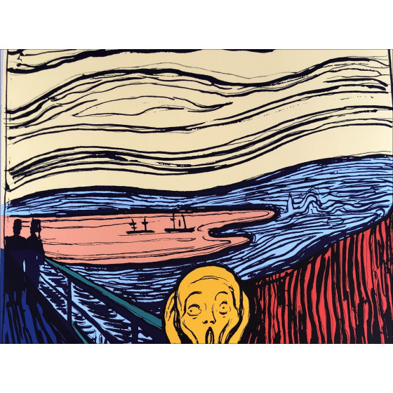 Andy Warhol: Munch - Lo scream Orange Screen Stampa su Carton Paper