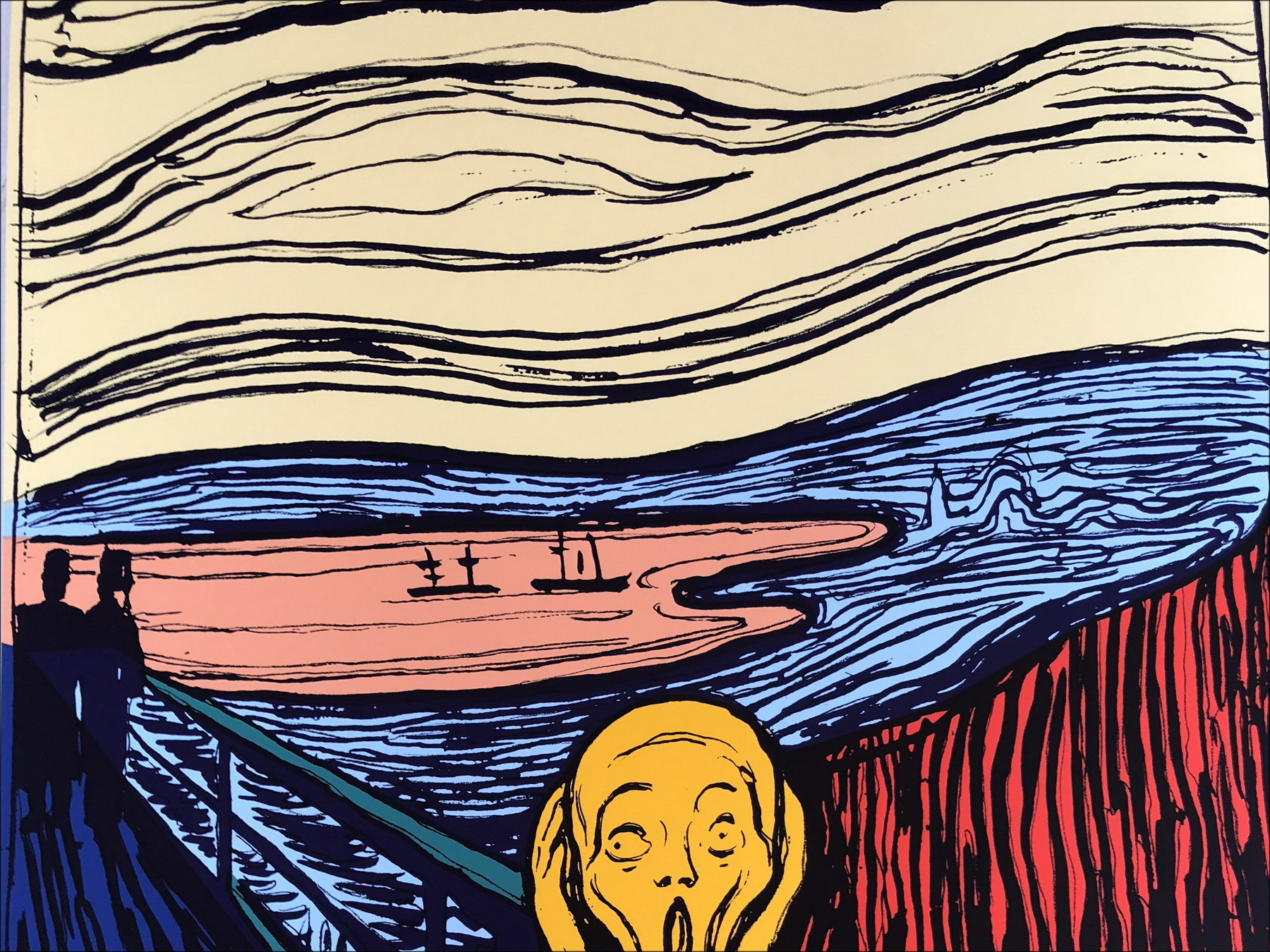 Andy Warhol: Munch - La pantalla de la pantalla de gritos naranja en papel de cartón