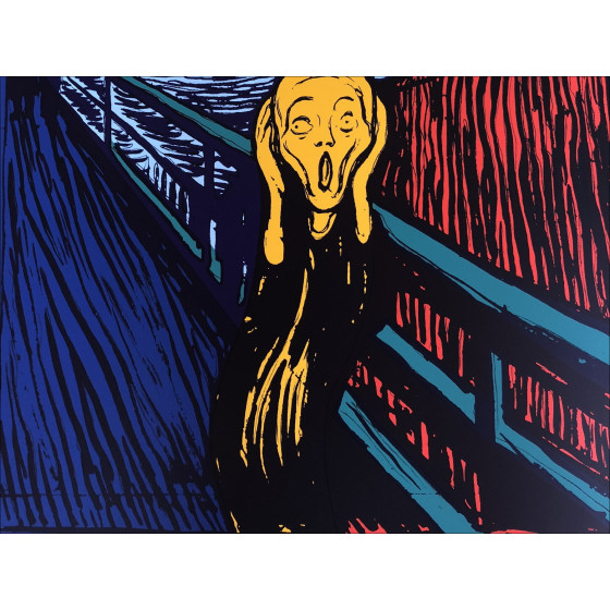Andy WARHOL : Munch - The Scream Orange Sérigraphie sur papier cartonn