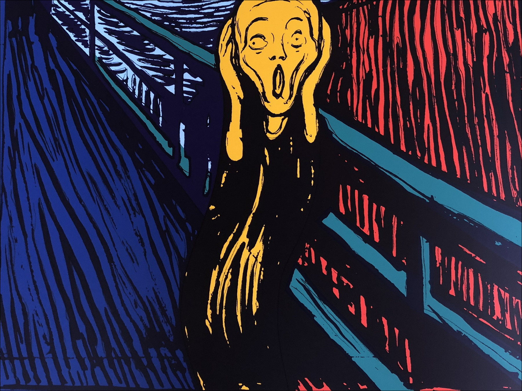 Andy Warhol: Munch - Lo scream Orange Screen Stampa su Carton Paper