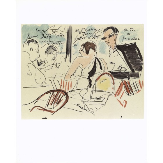 André DUNOYER de SEGONZAC - Lith ographie "Eden Roc" fra_Latnlot - 30x24cm - 1965