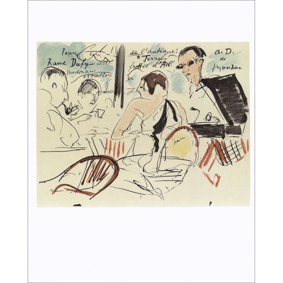 André DUNOYER de SEGONZAC - Lithograph "Eden Roc" Mourlot - 30x24cm - 1965