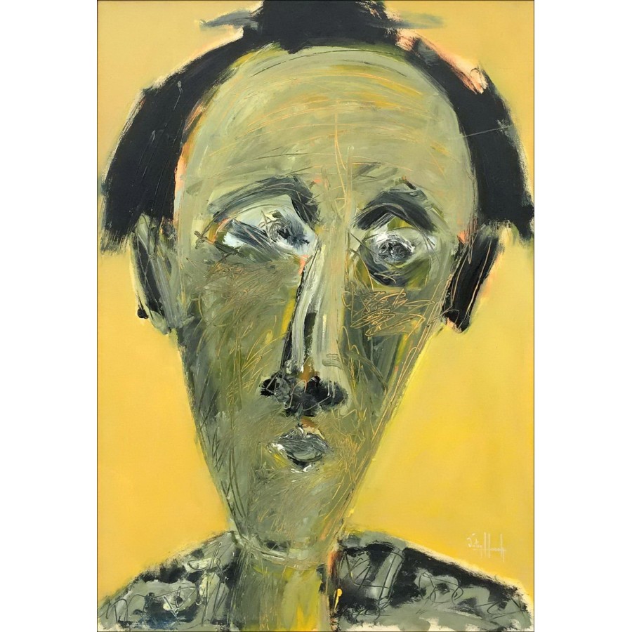 Buy Portrait on Yellow Background Oil on Canvas by Victor HASCH