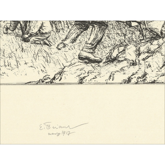 FRIANT Emile - Litografía "¿Trabajo de campo, honor a estos valientes!" 50x65cm - firmado en lápiz