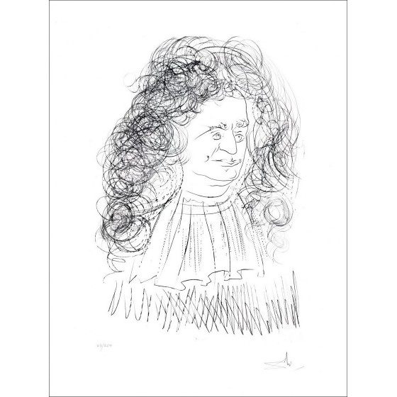 Acquista l'incisione originale del ritratto di Jean de la Fontaine di Salvador DALI.