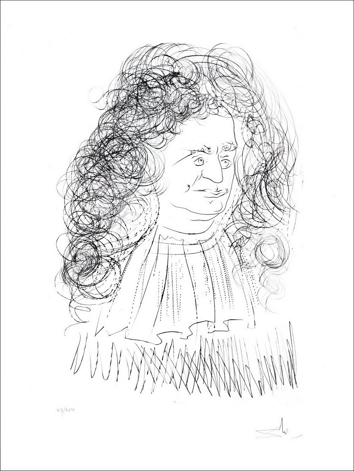 Buy the original engraving "Portrait of Jean de la Fontaine" by Salvador DALI