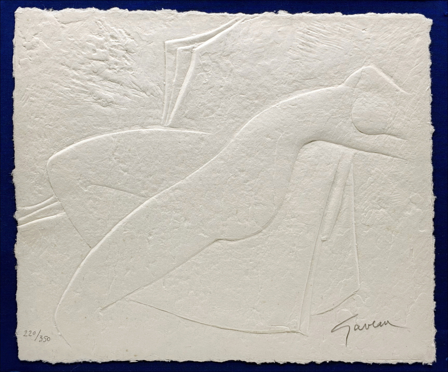 Claude Gaveau - nackte Frau, signierte Gravur