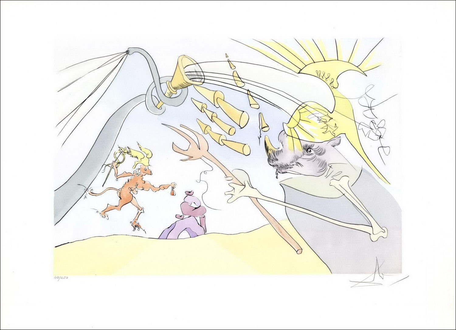 Acquista Salvador DALI L’éléphant et le singe de Jupiter Incisione originale