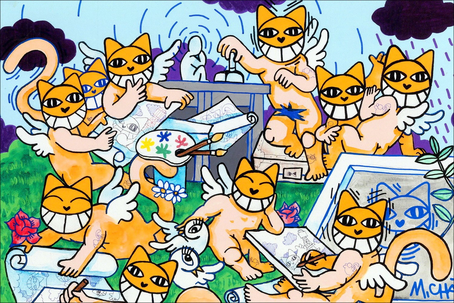 Compre litographie m.chat - m.chat y sus maestros