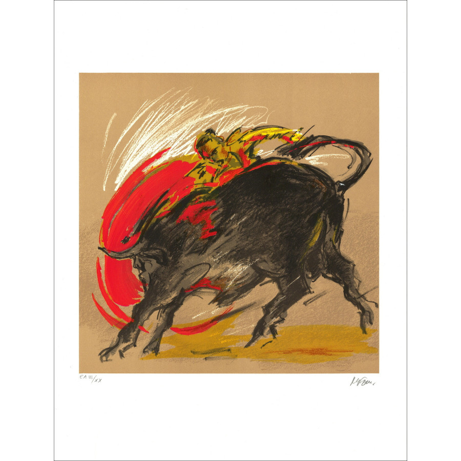 Michel Four - Corrida, ondertekende lithografie