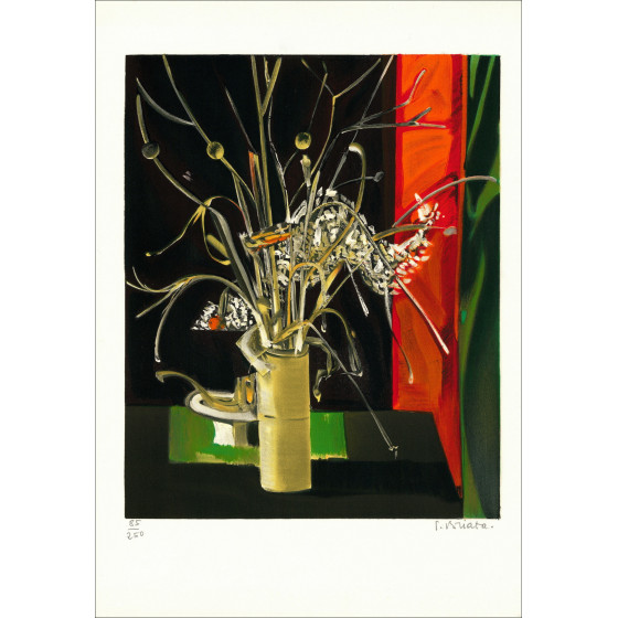 BRIATA Georges - Originele lithografie "het boeket van bloemen"