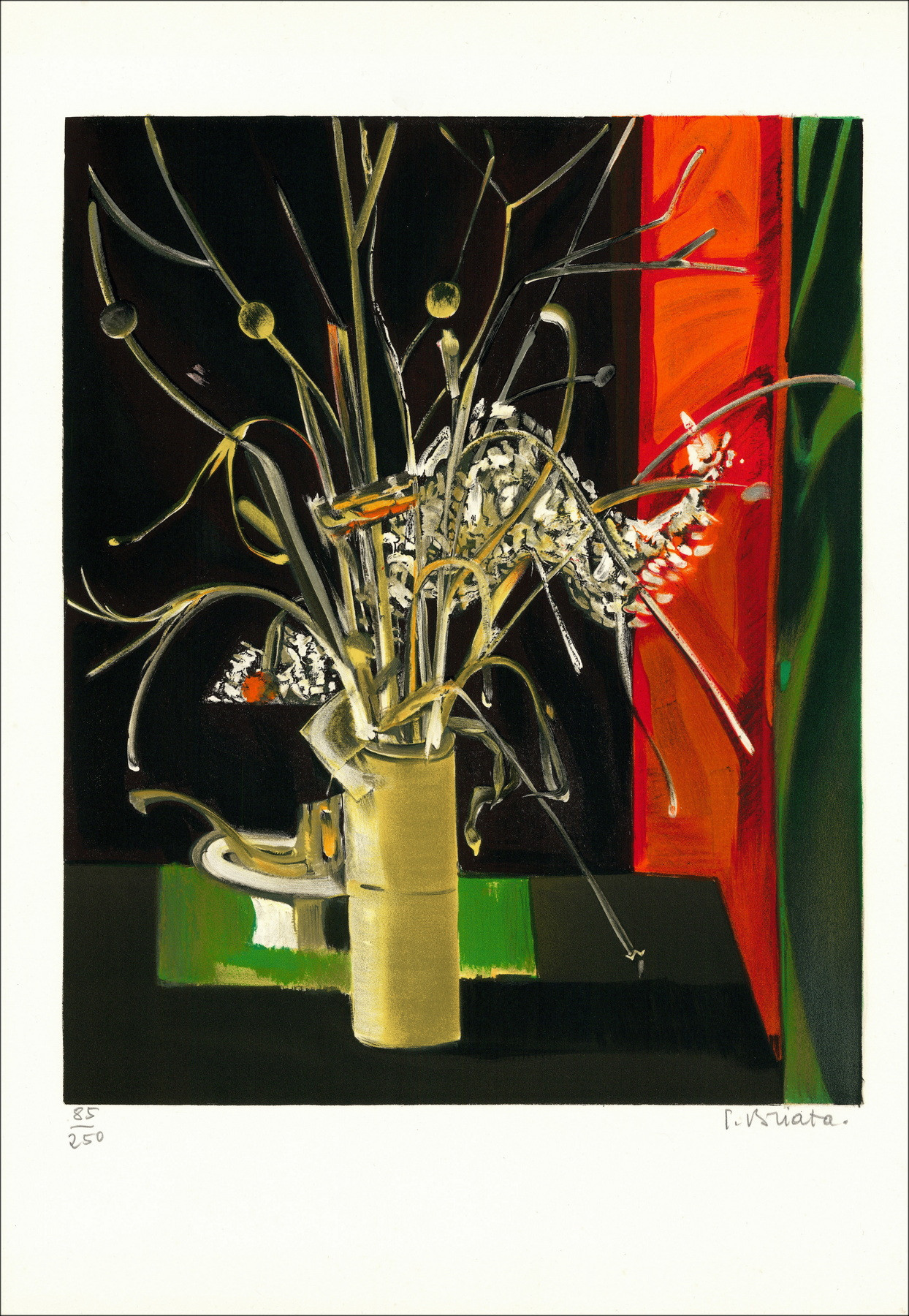 BRIATA Georges - Litografía original "El ramo de flores".