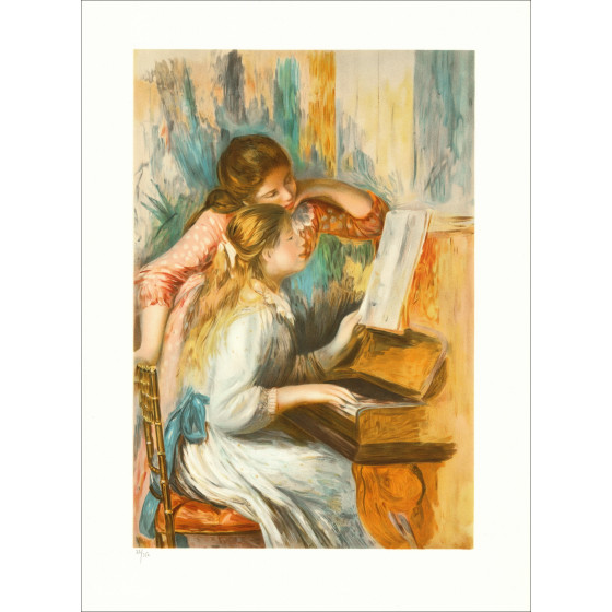 Young girls at the piano - Renoir (after) | Lithography