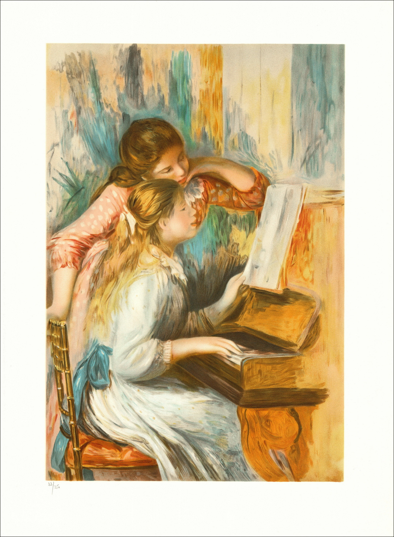 Junge Mädchen am Klavier - Renoir (nach) | Lithographie
