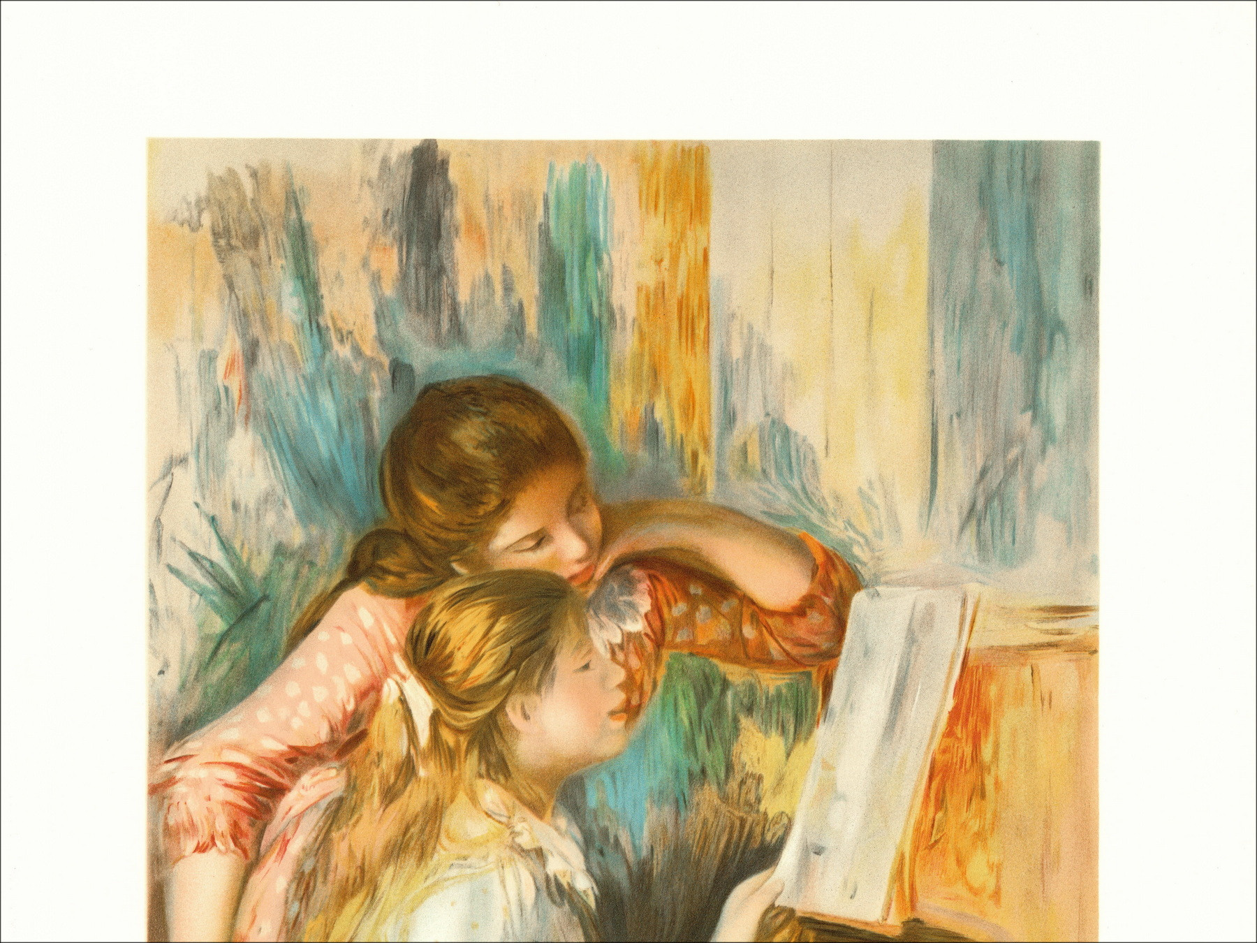 Young girls at the piano - Renoir (after) | Lithography