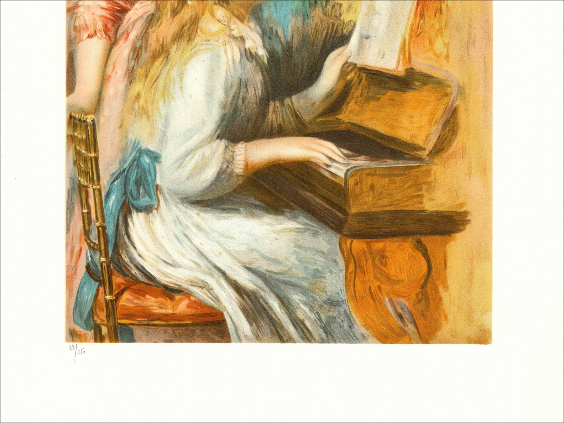 Jonge meisjes in de piano - Renoir (After) | Lithografie