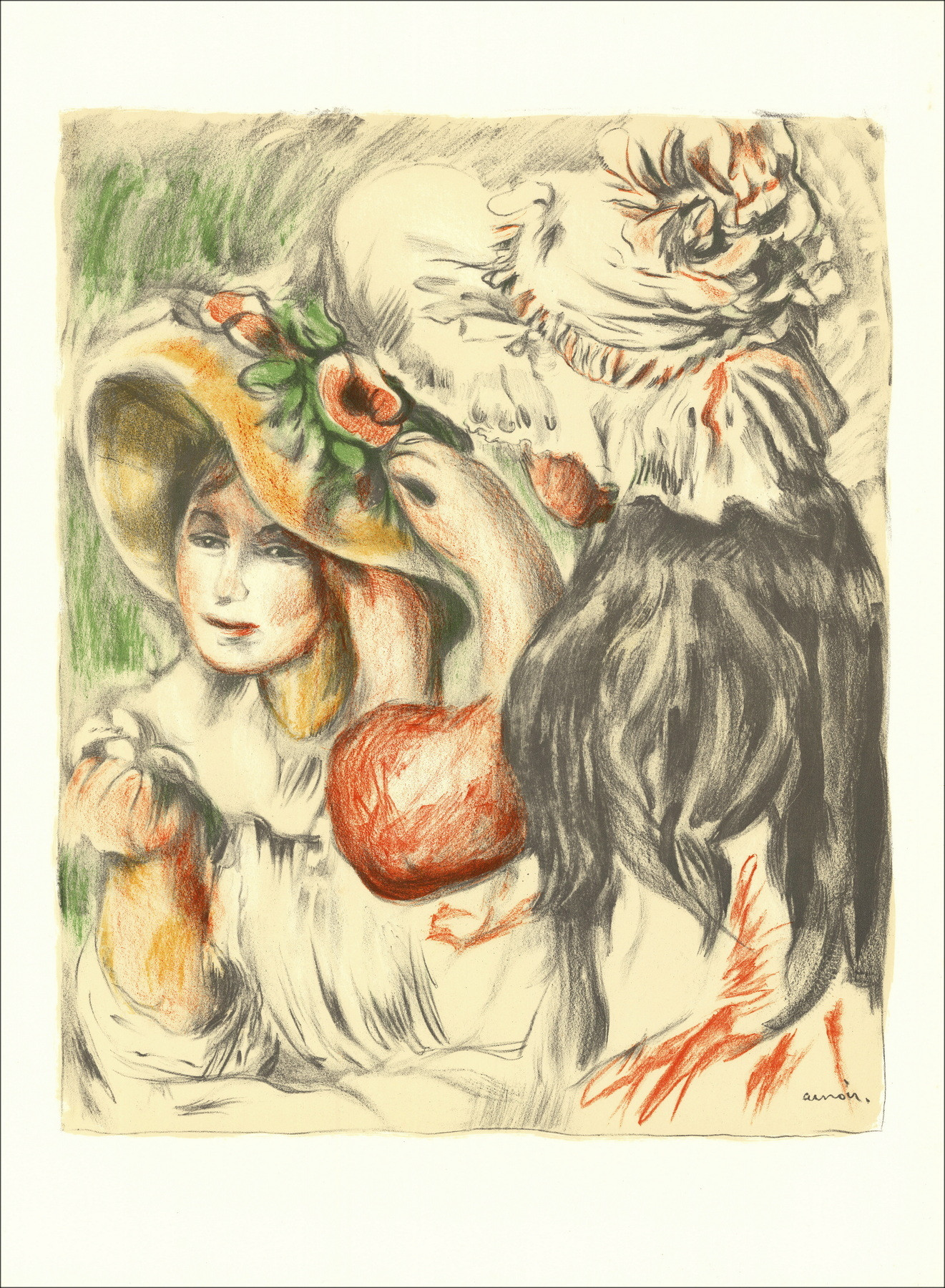 Auguste Renoir (dopo) - Il cappello appuntato | Litografia