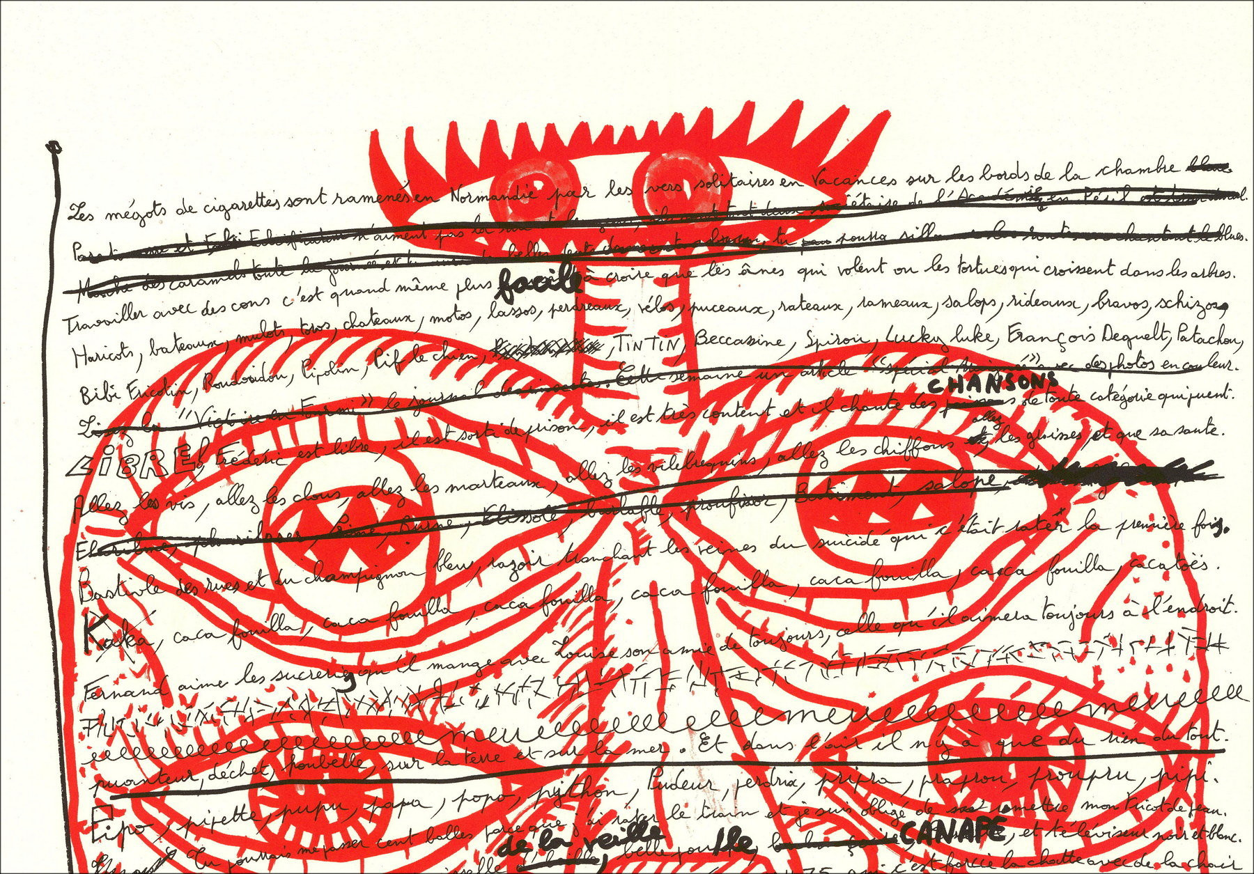 Robert Combas - Fire Portrait 1990 | Litografia originale