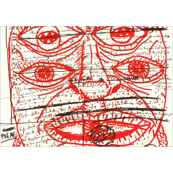 Robert Combas - Fire Portrait 1990 | Original lithograph