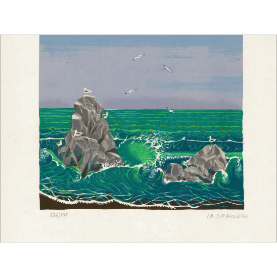 Mady of the Giraudière - Breton waves, lithography