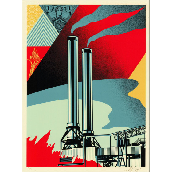Shepard Fairey – Factory Stacks Earth First 2022 | Siebdruck