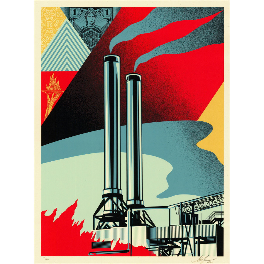 Shepard Fairey – Factory Stacks Earth First 2022 | Siebdruck