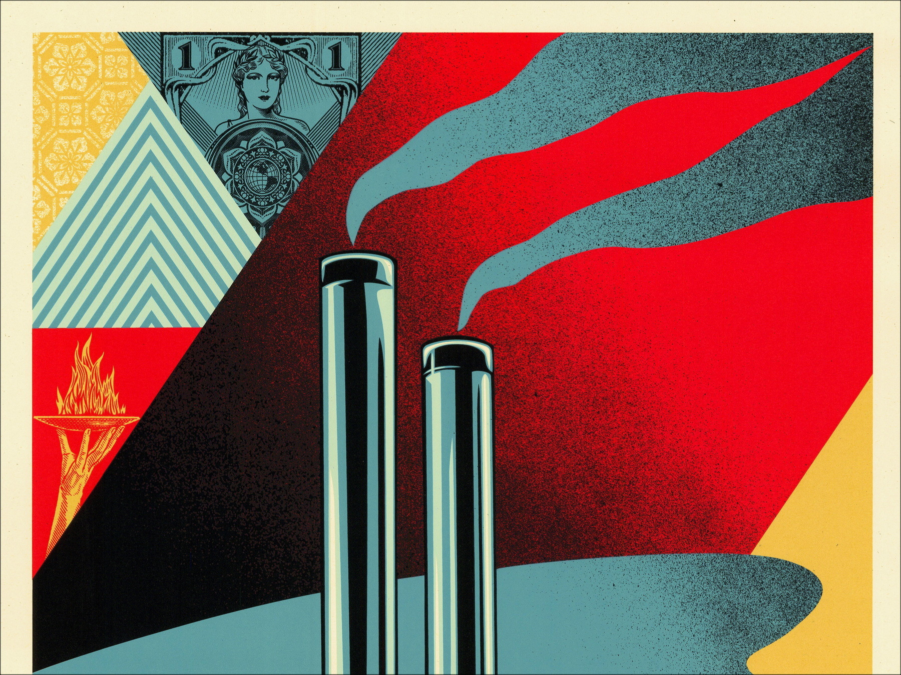 Shepard Fairey (Obey) – Factory Stacks Earth First 2022 | Sérigraphie