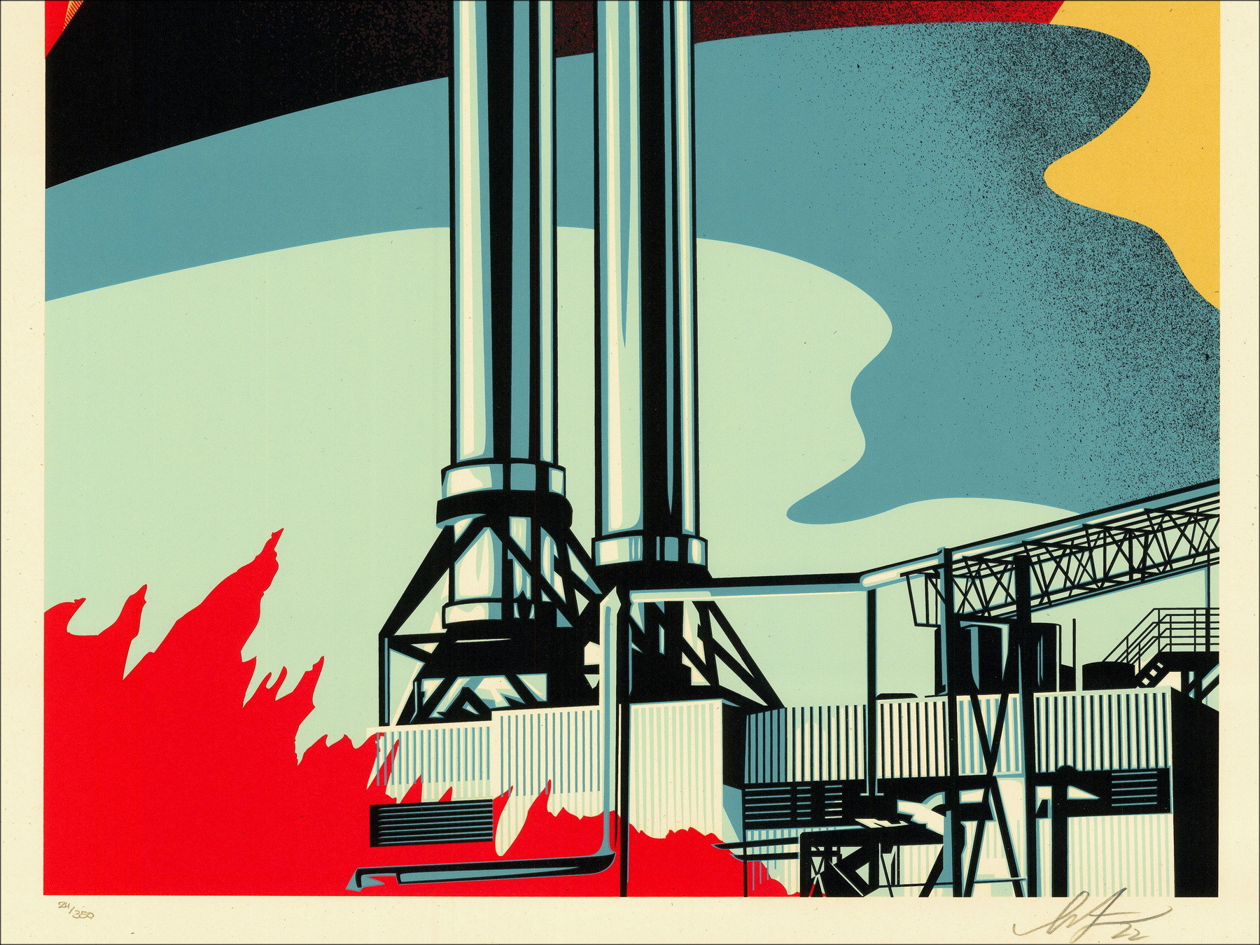 Shepard Fairey – Factory Stacks Earth First 2022 | Siebdruck