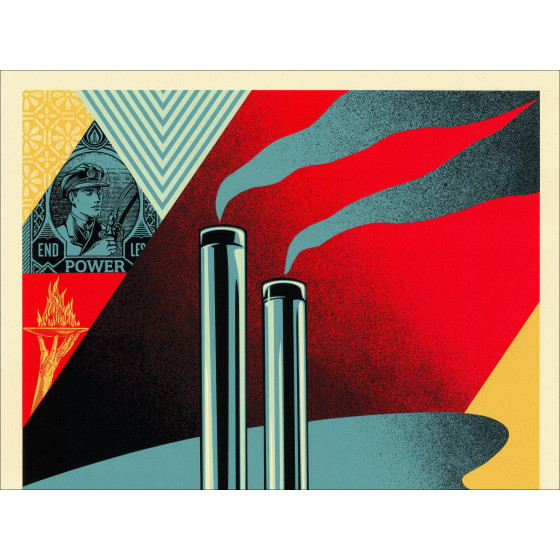 Shepard Fairey – Factory Stacks Endless Power 2022 | Zeefdruk