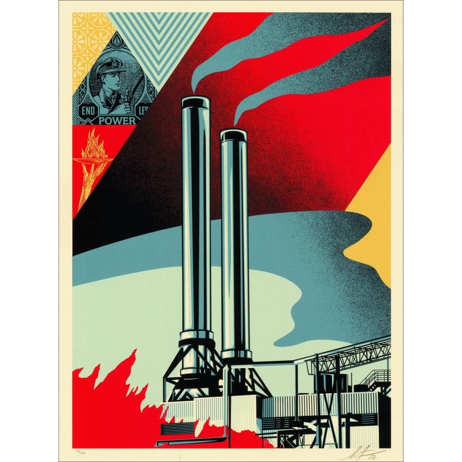 Shepard Fairey – Factory Stacks Endless Power 2022 | Zeefdruk