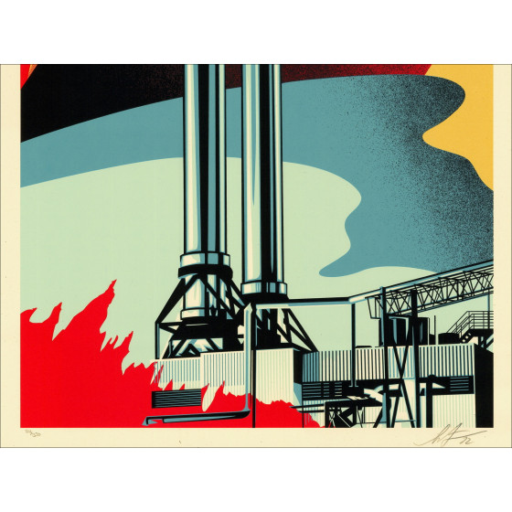 Shepard Fairey – Factory Stacks Endless Power 2022 | Zeefdruk