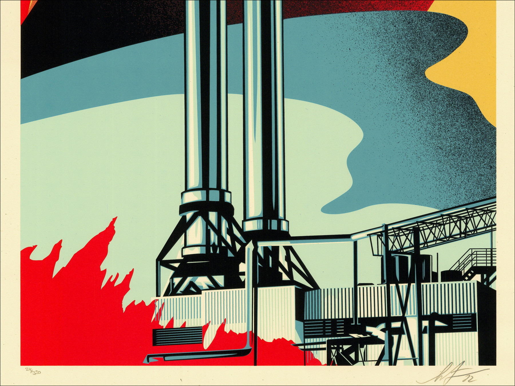 Shepard Fairey – Factory Stacks Endless Power 2022 | Siebdruck