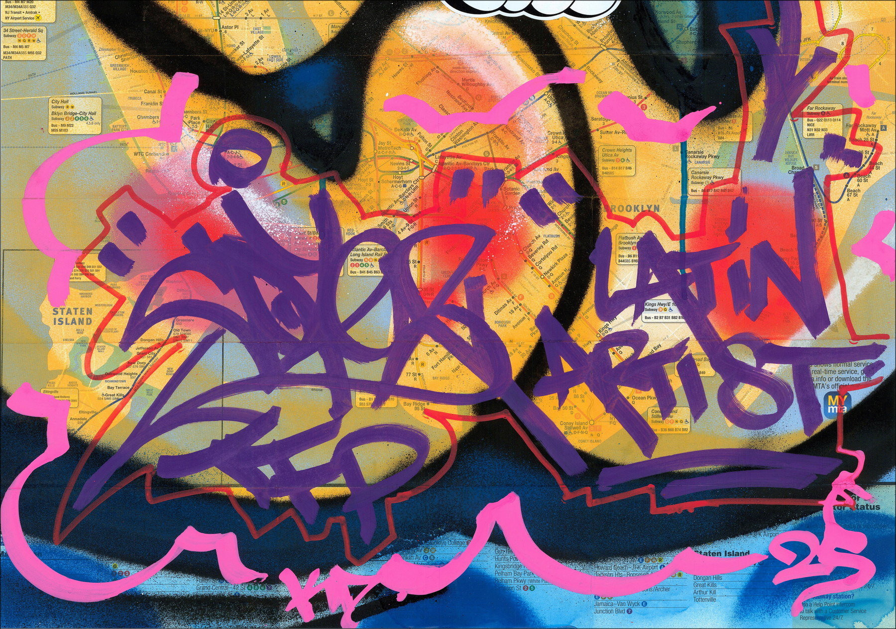 COPE2 - New York Subway Map 01 (2026), Originalarbeit