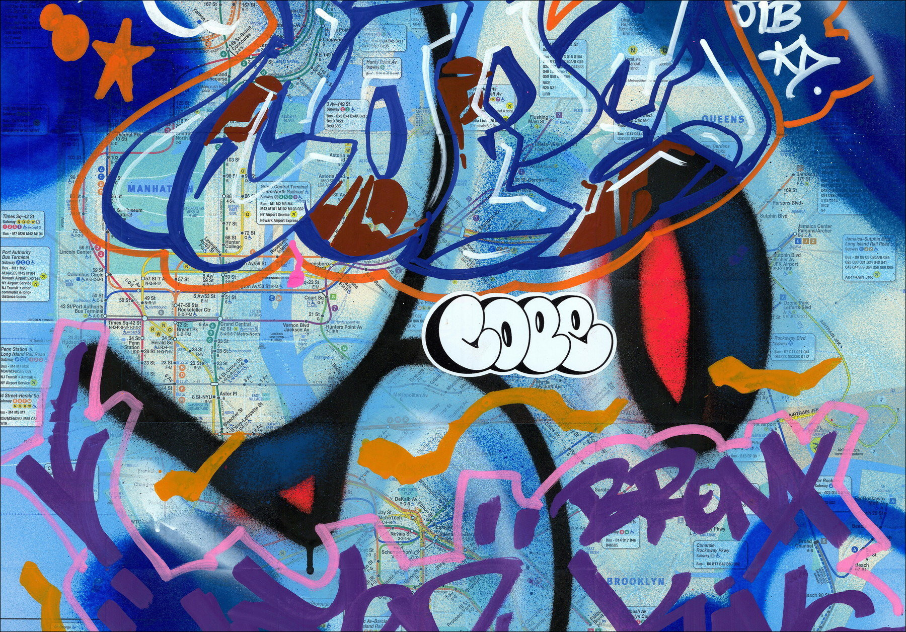 COPE2 – New York Subway Map 03 (2026), œuvre originale