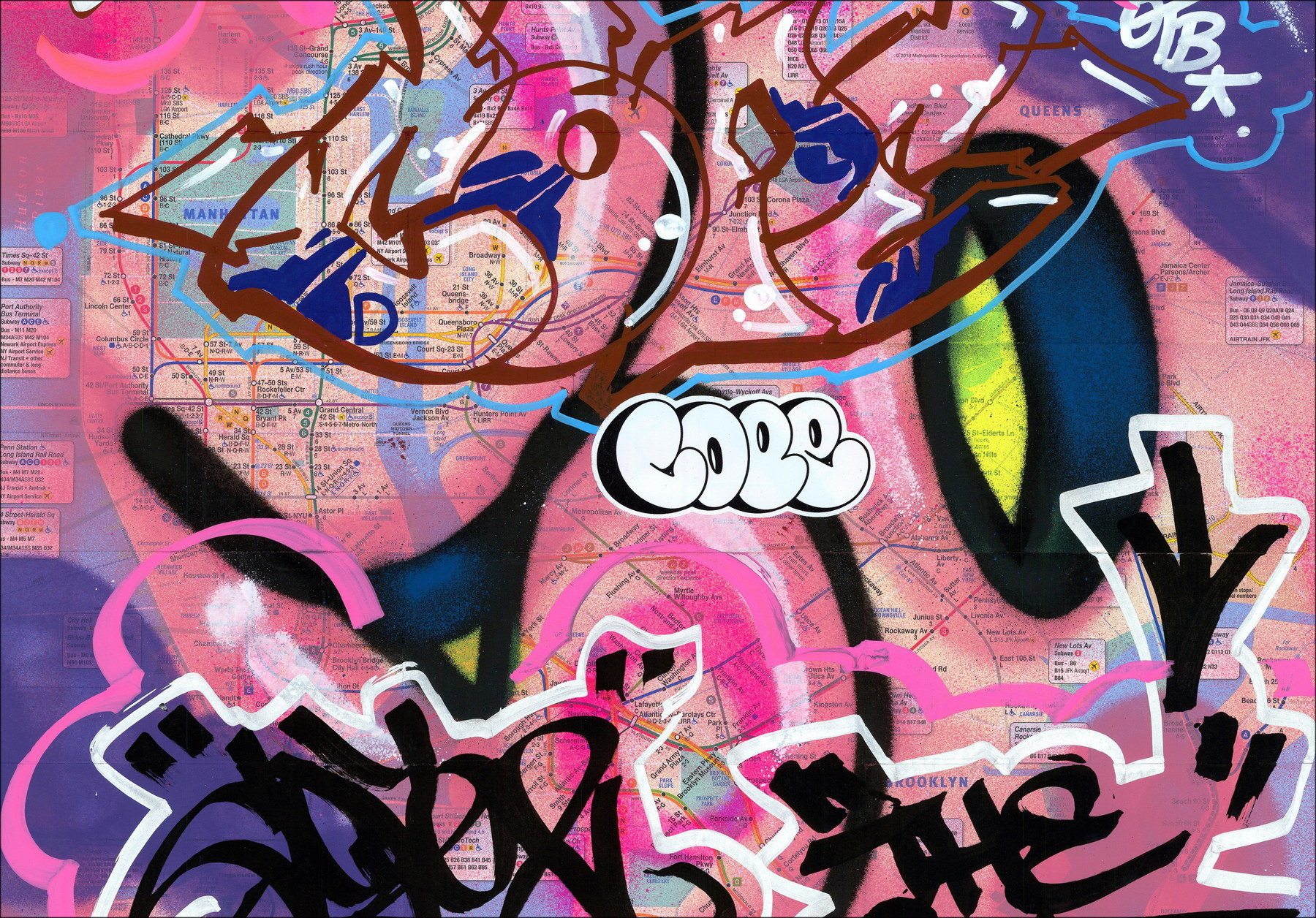 COPE2 - Subway kaart van New York 04 (2026), origineel werk