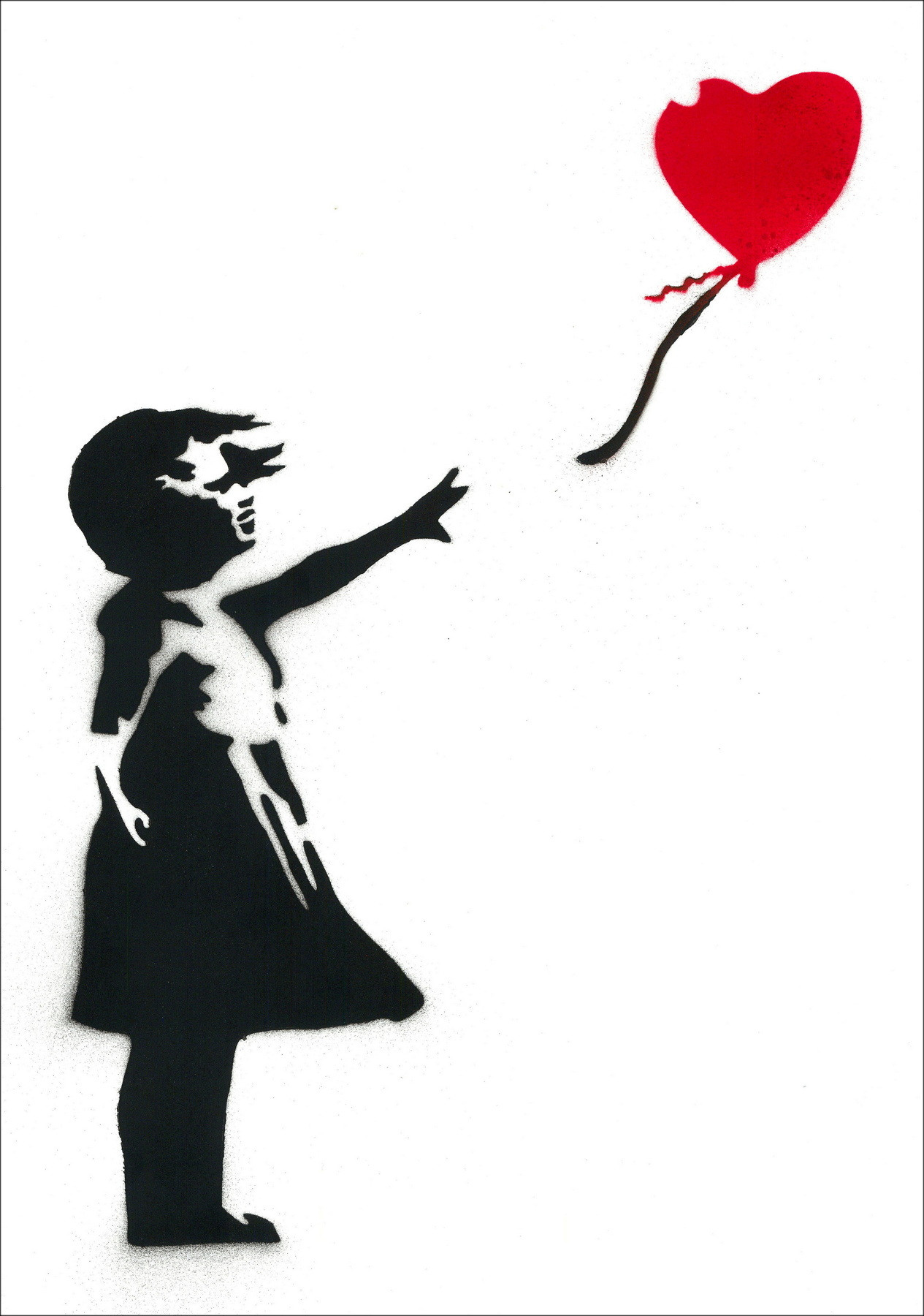 ▷ Das kleine Mädchen im Ballon danach BANKSY | Originalmalerei
