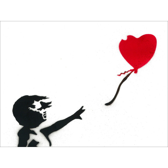 ▷ Das kleine Mädchen im Ballon danach BANKSY | Originalmalerei