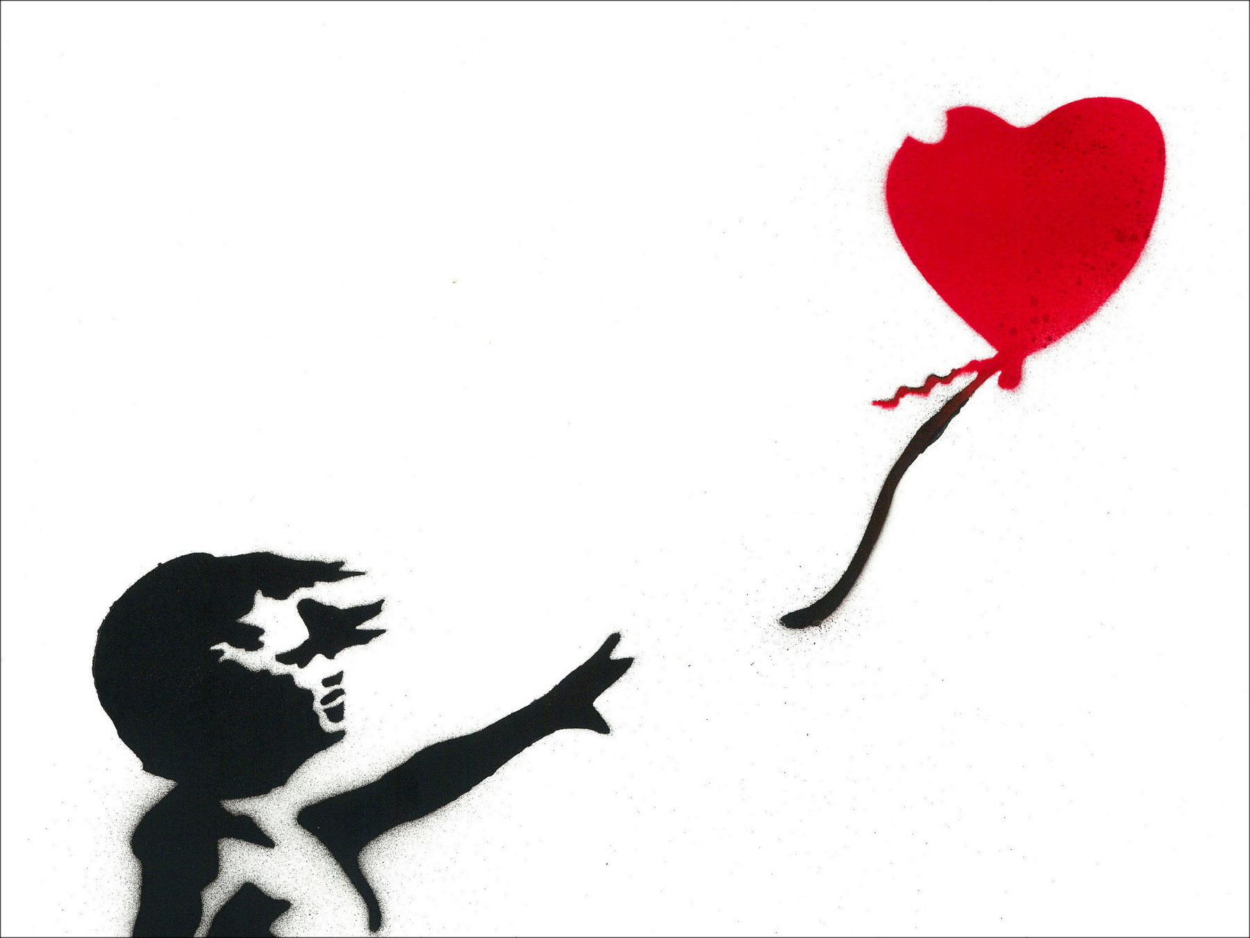 ▷ Das kleine Mädchen im Ballon danach BANKSY | Originalmalerei