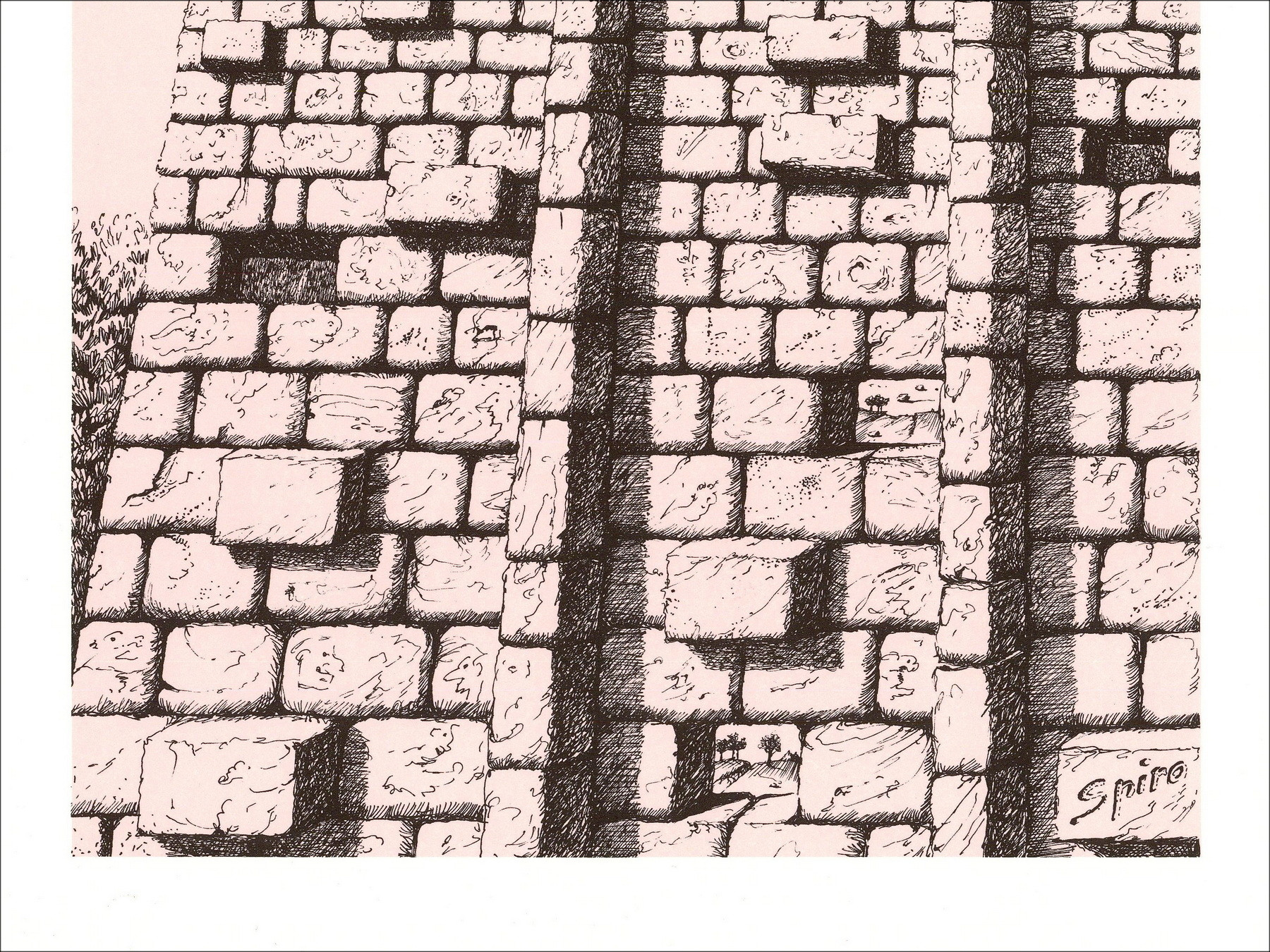 Georges Spiro – Le mur 1971 | Litografía sobre papel vitela