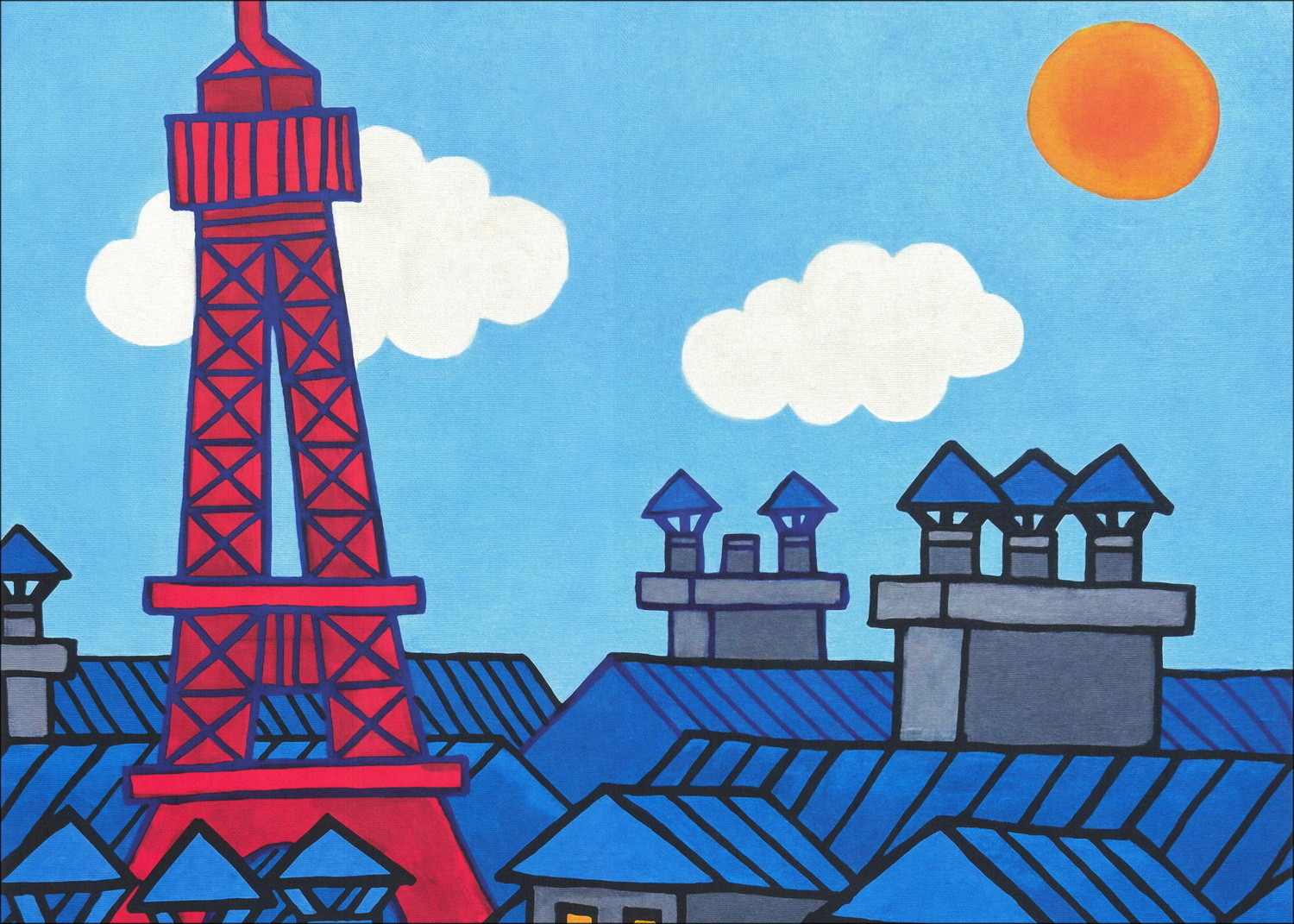 M.CHAT Sur les toits de Paris 2025, sérigraphie signée
