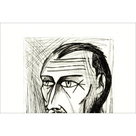 Bernard Autoportrait Buffet 1987, originele gravure ondertekend