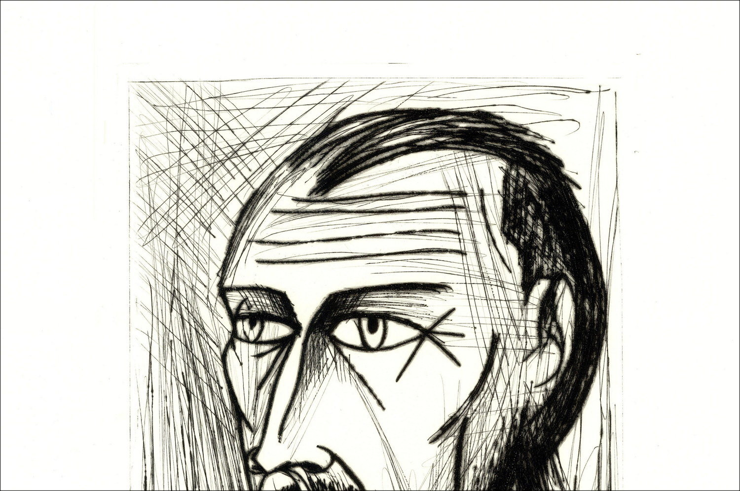 Bernard Autoportrait Buffet 1987, incisione originale firmata
