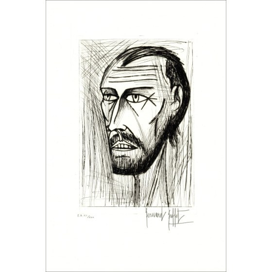 Bernard Autoportrait Buffet 1987, Originalgravur unterzeichnet